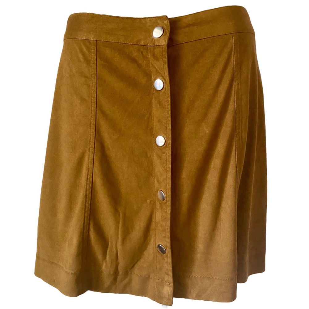 Tan High Waisted Button Down Skirt